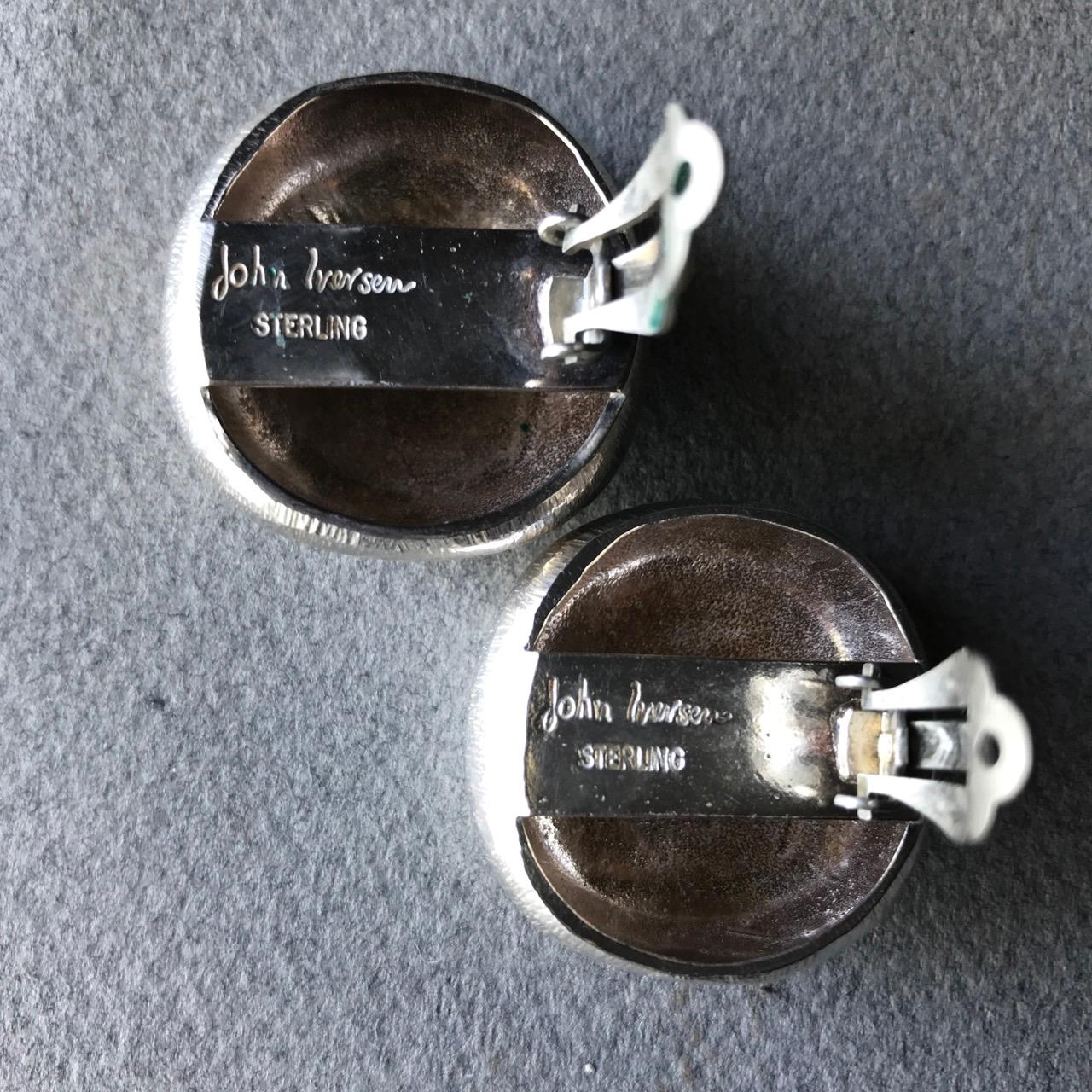 John Iversen Sterling Silver Pebble Earrings In Good Condition For Sale In San Francisco, CA