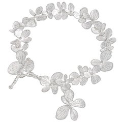 John Iversen White Sterling Silver Hydrangea Petals Bracelet