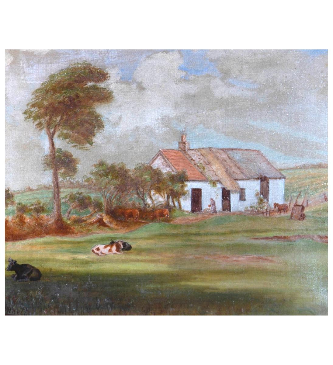 John J. Bennett – signiert, Öl, Graig Farm, frühes 20. Jahrhundert 4