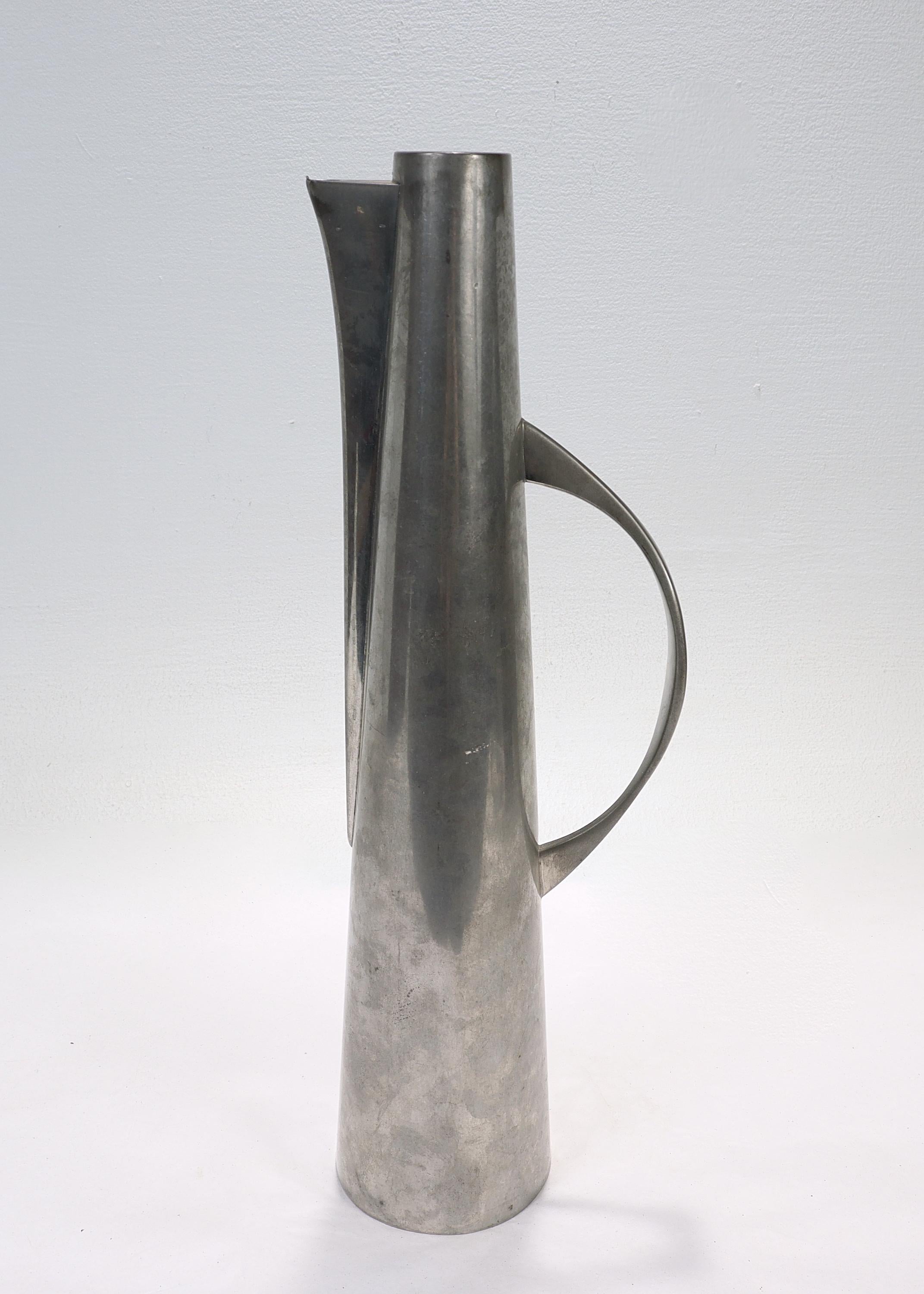 John 'Jack' Prip American Modernist Pewter Tall Cocktail Pitcher or Ewer For Sale 2