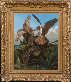 Hawks Fighting, 19th Century  
