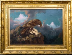 Antique Eagle & Rabbit In The Alps, 19th Century 