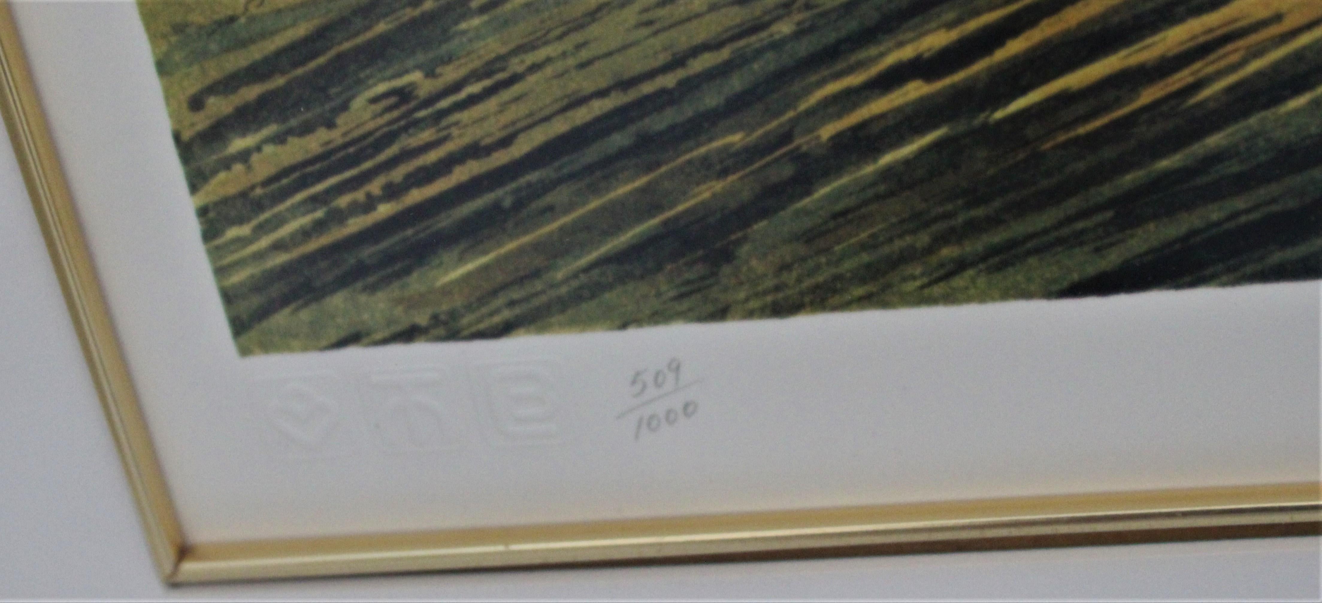 Classique américain Gravure de la grue blanche d'après John James Audubon par M Bernard Loates en vente