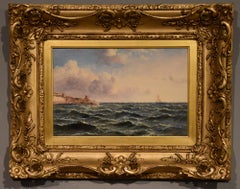 Oil Painting by John James Wilson "Shipping off the Kent Coast"