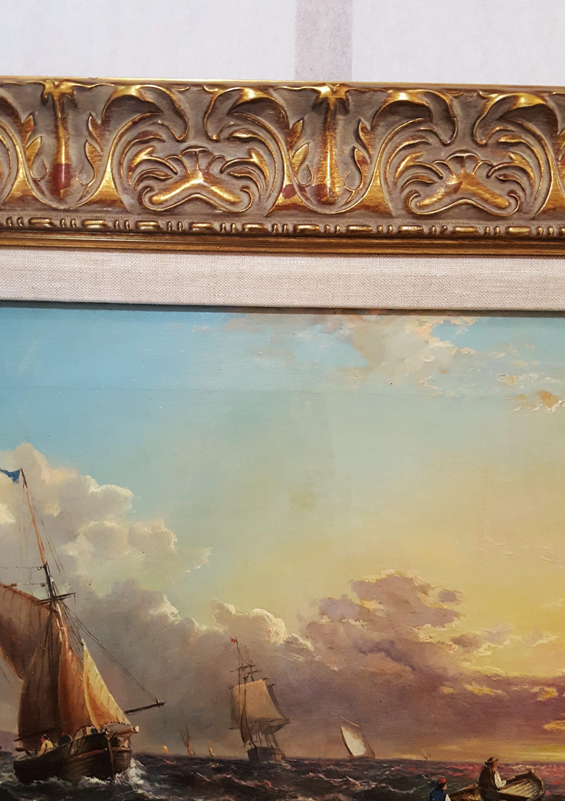 An original signed oil painting on canvas by English artist John James Wilson (AKA John Mundell) (c.1818-1875) titled 