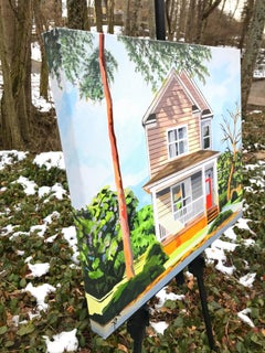 House With Red Door, Original Painting