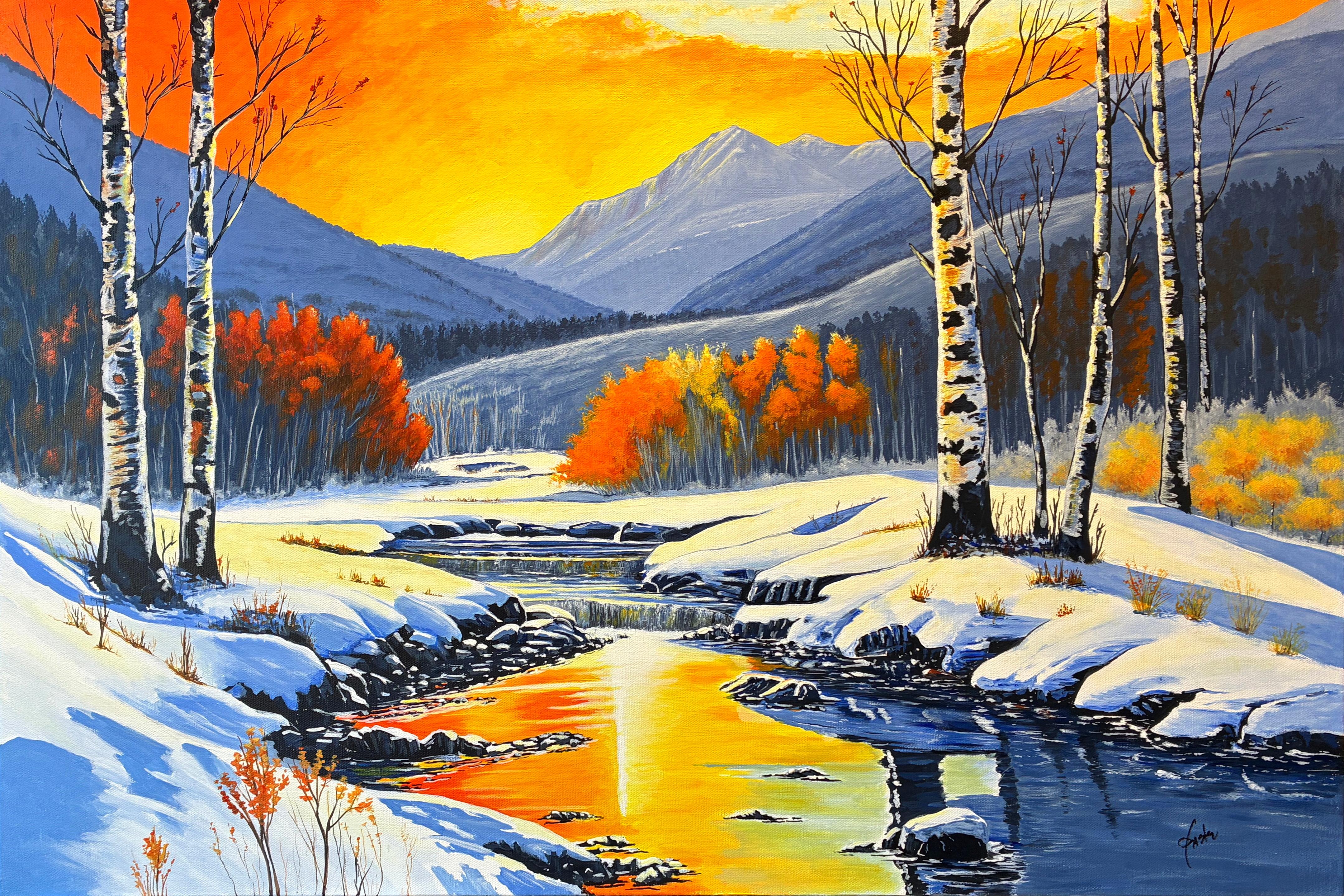 A Winter Sunset, Original Painting