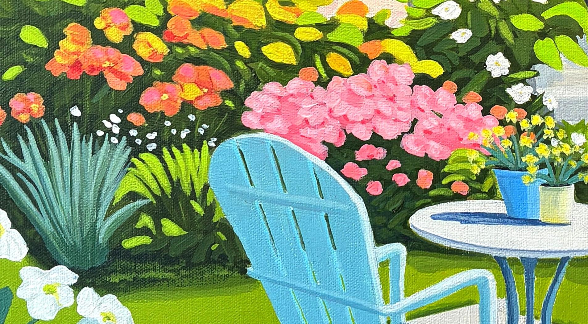 Nascondiglio in giardino, dipinto originale - Interior Painting Marrone di John Jaster