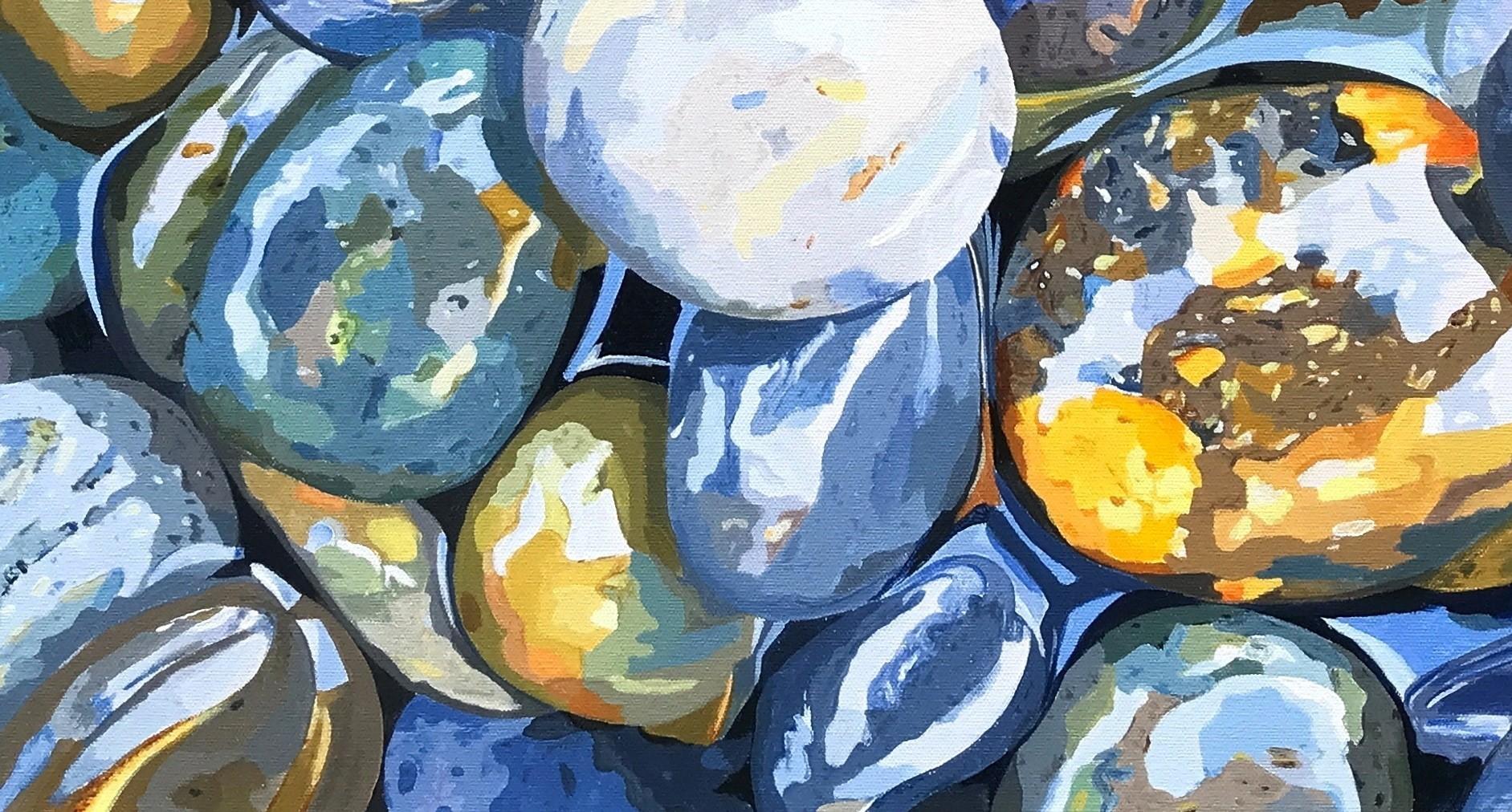 painting pebbles with acrylic