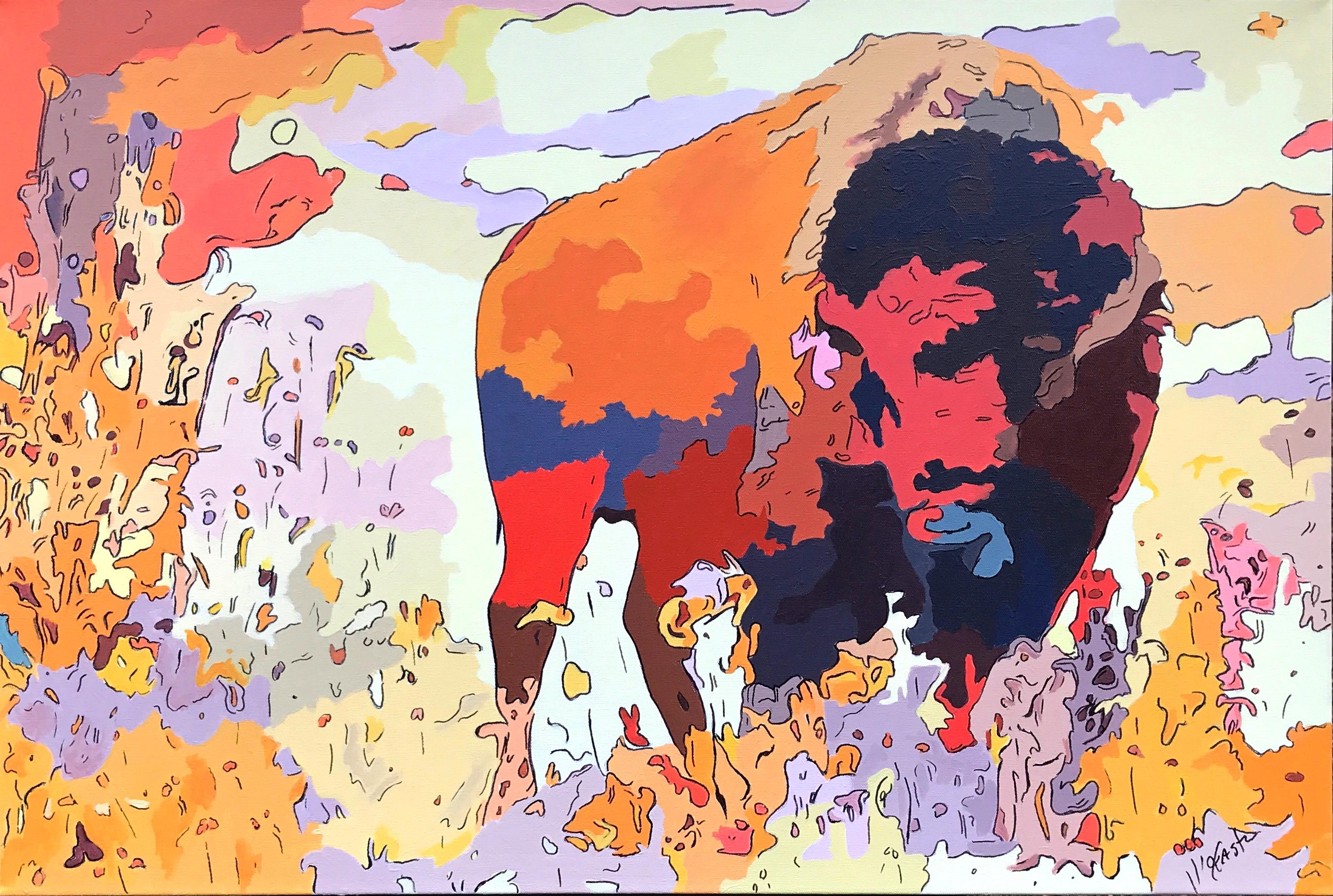 Buffalo Dreams, Originalgemälde – Art von John Jaster