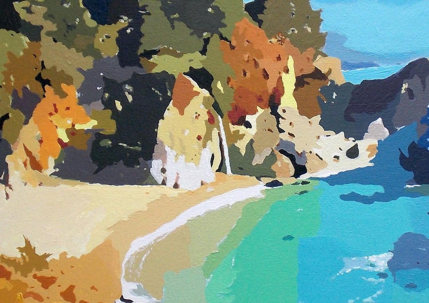 Impressions côtières - Les chutes, peinture d'origine en vente 1