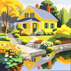 Cottage on the Pond, Original Painting