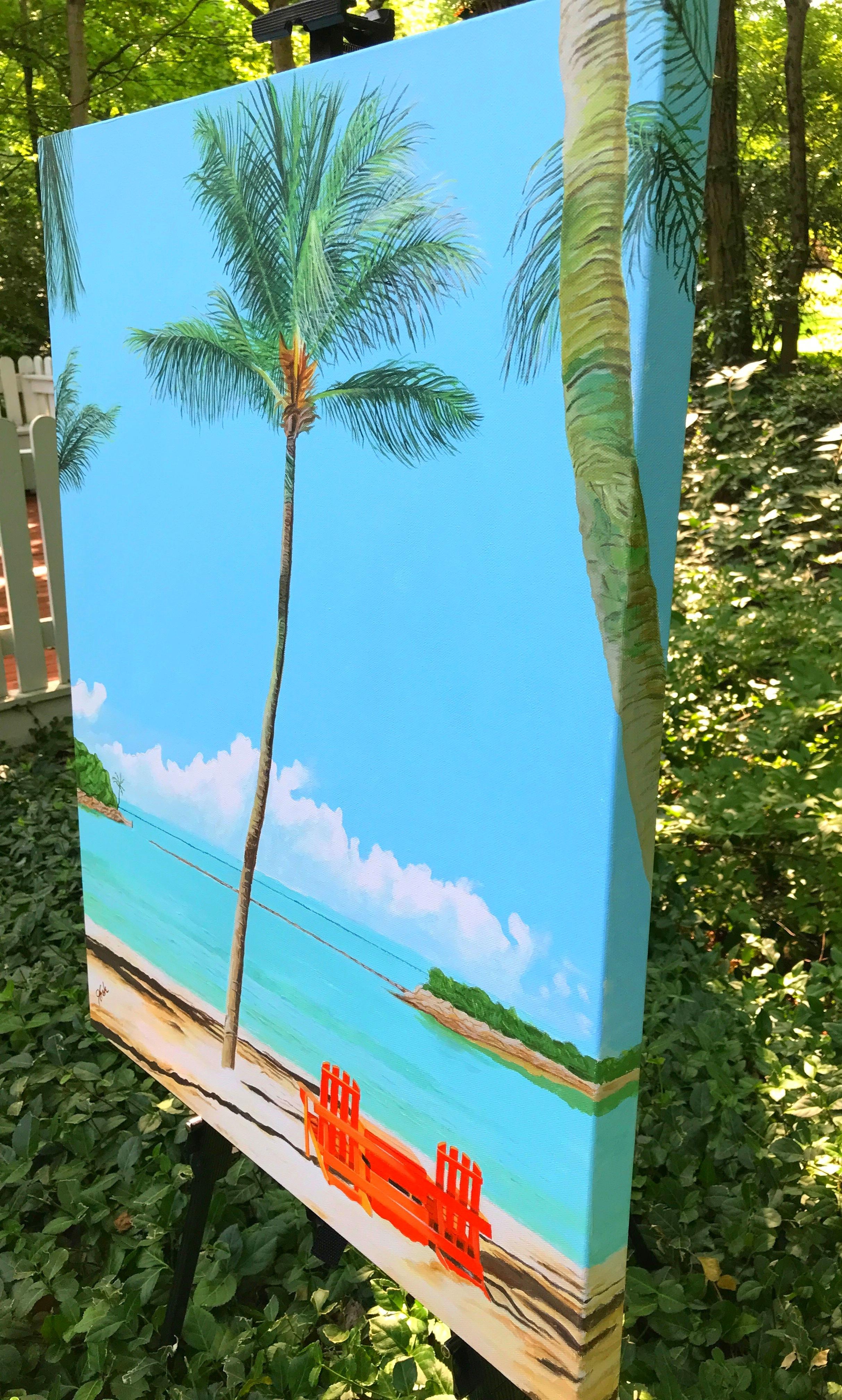 Dreaming of Palm Trees, Original Painting - Realist Art by John Jaster