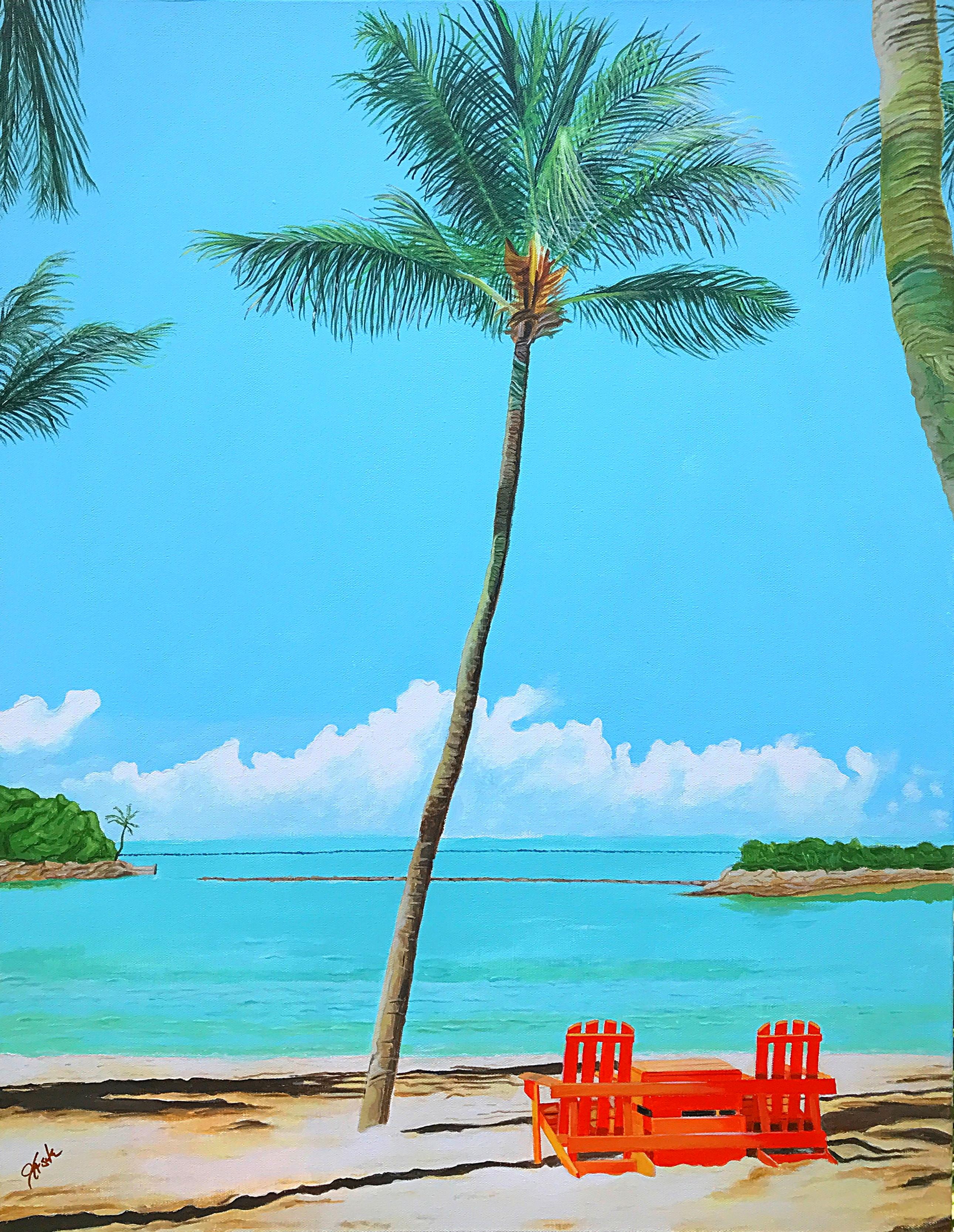 Dreaming of Palm Trees, Original Painting - Art by John Jaster