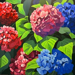 Hydrangeas In Bloom, Original Painting