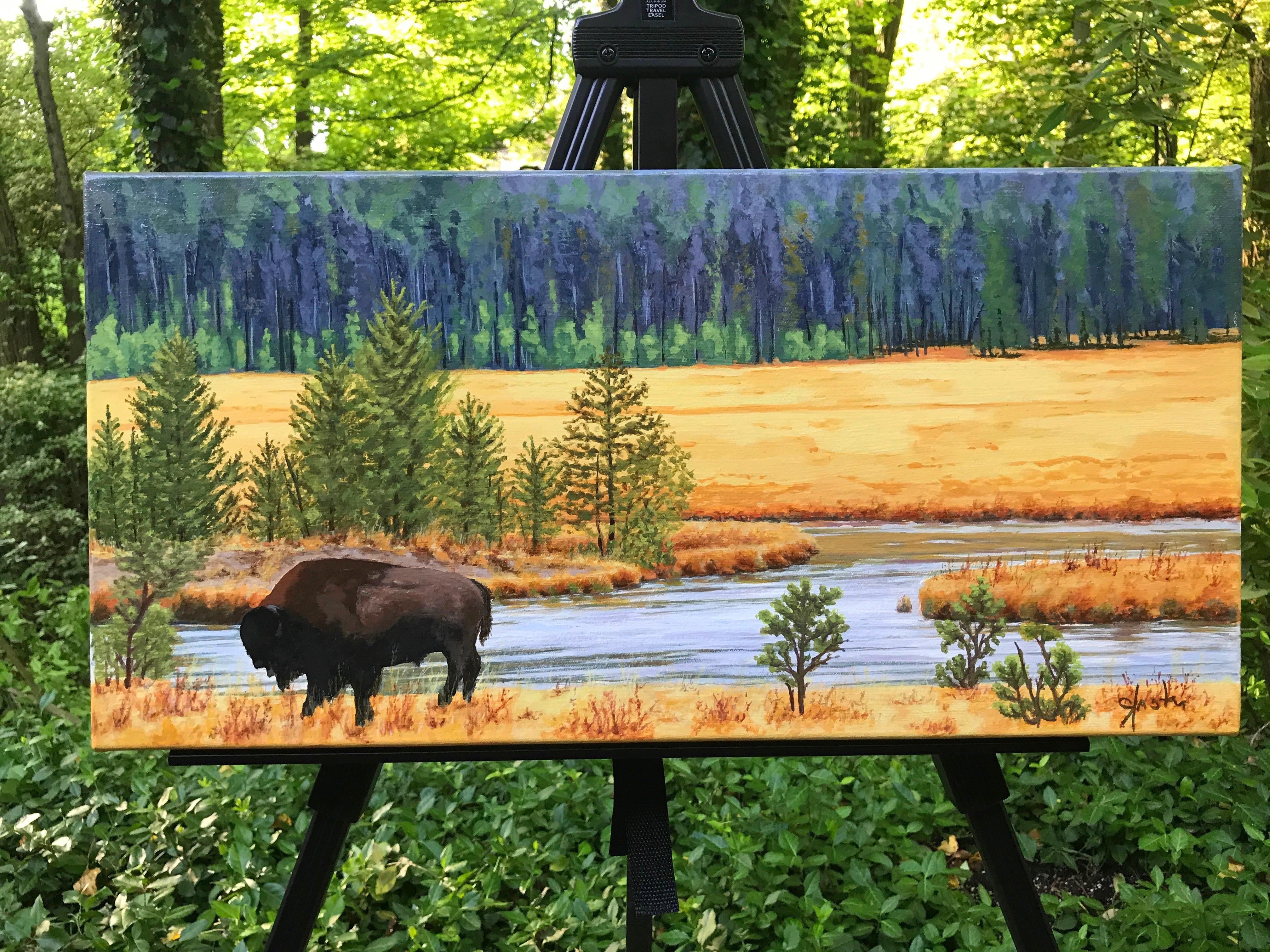 Hacia el silencio, pintura original - Painting realista estadounidense de John Jaster