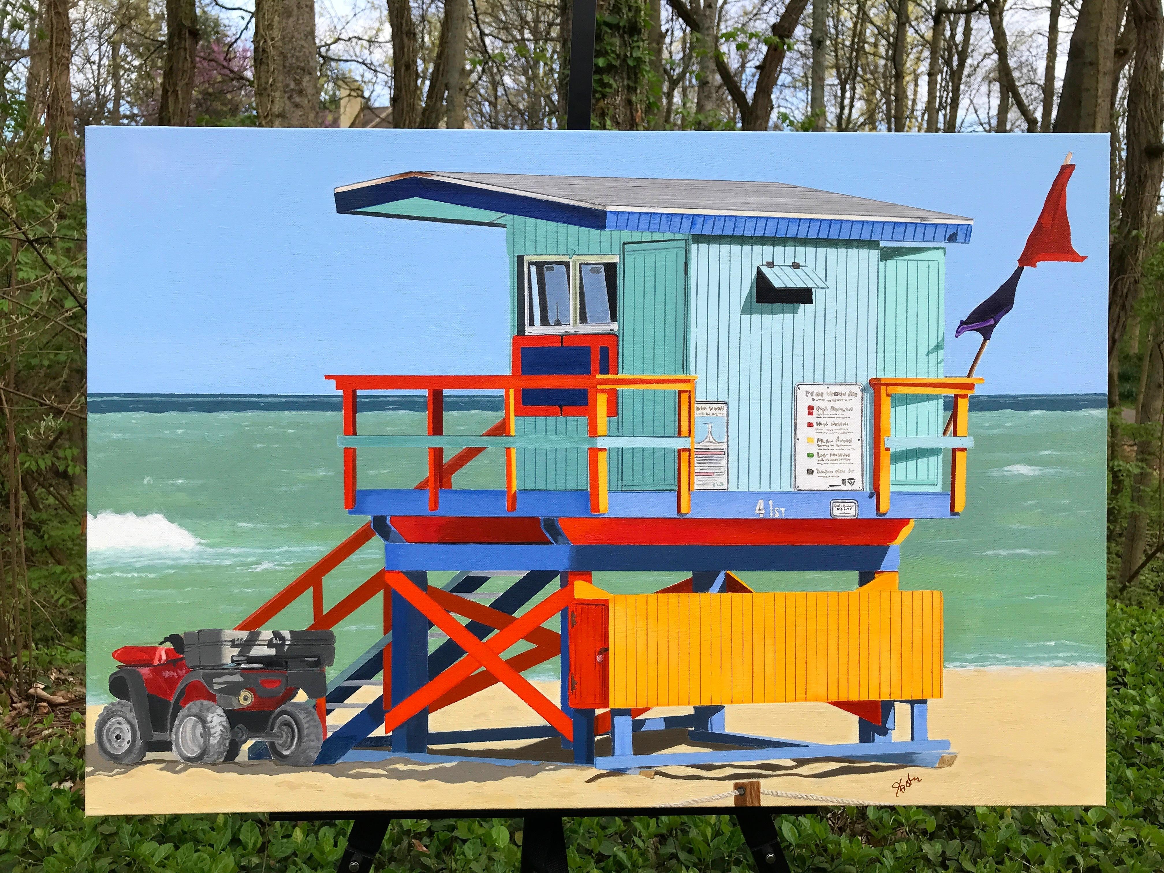Propriété de plage de premier plan, peinture originale - Impressionnisme Painting par John Jaster
