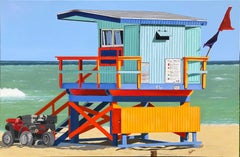 Propriété de plage de premier plan, peinture originale