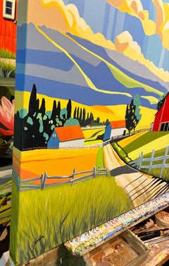 Red Barn Blue Sky, Original Painting