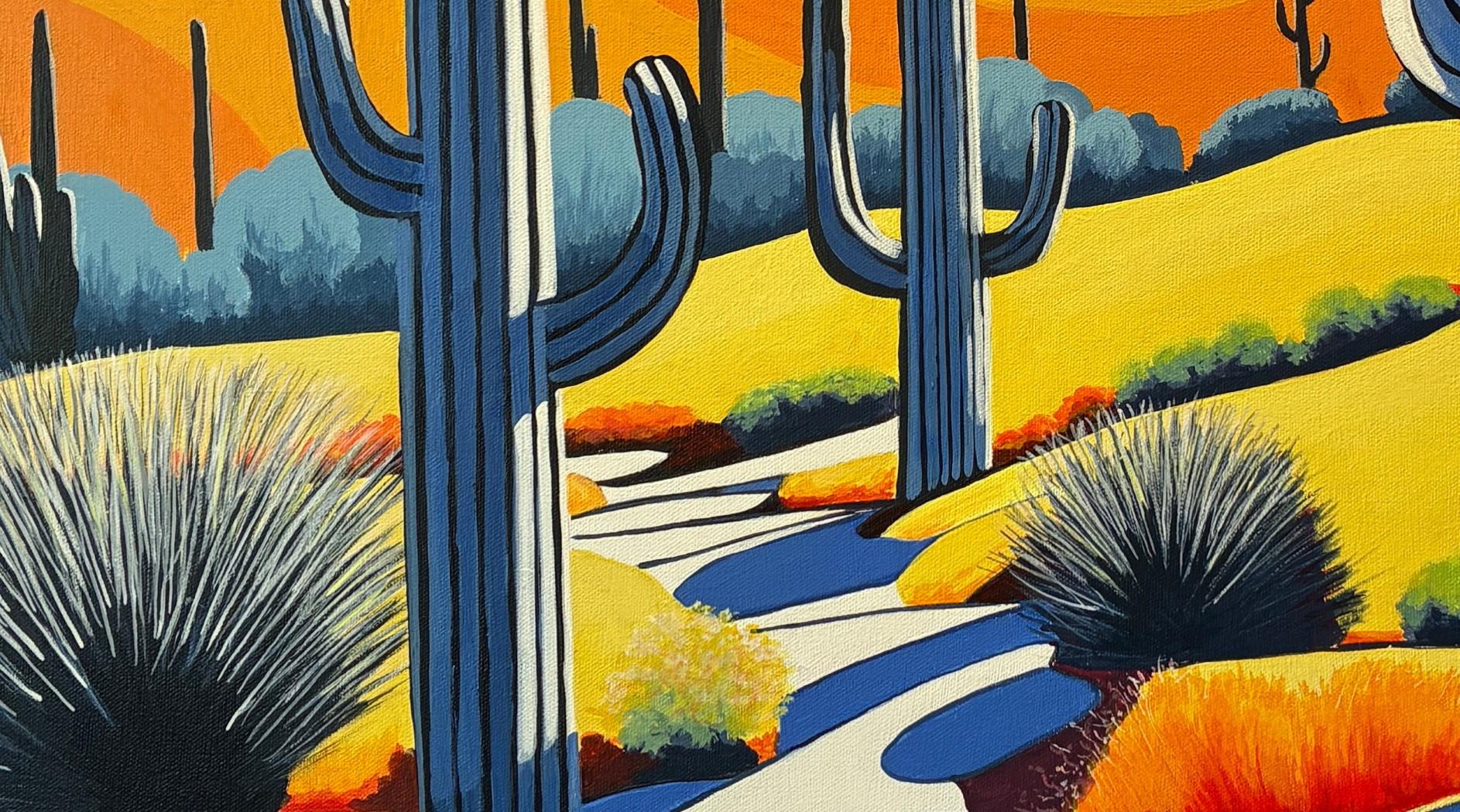 Saguaro Sunrise, peinture originale en vente 1
