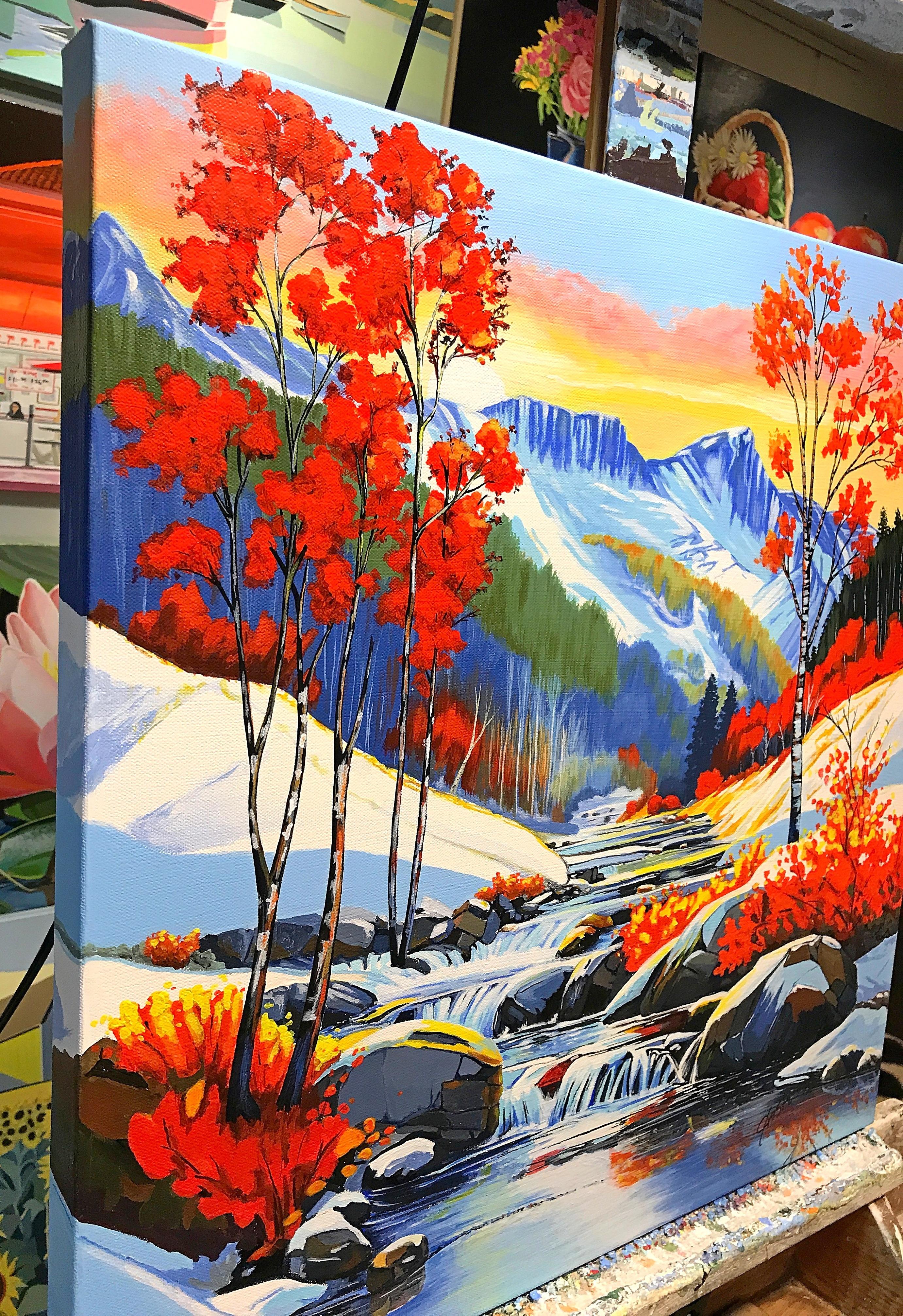 Primavera in montagna, dipinto originale - Art Pop Art di John Jaster