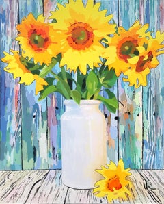 Sunflower Medley for Blues, Original Painting