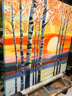 Sunset Through the Trees, Original Painting