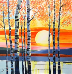 Sunset Through the Trees, Original Painting
