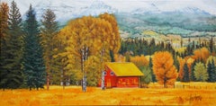 john jaster The Red Cabin, Original Painting