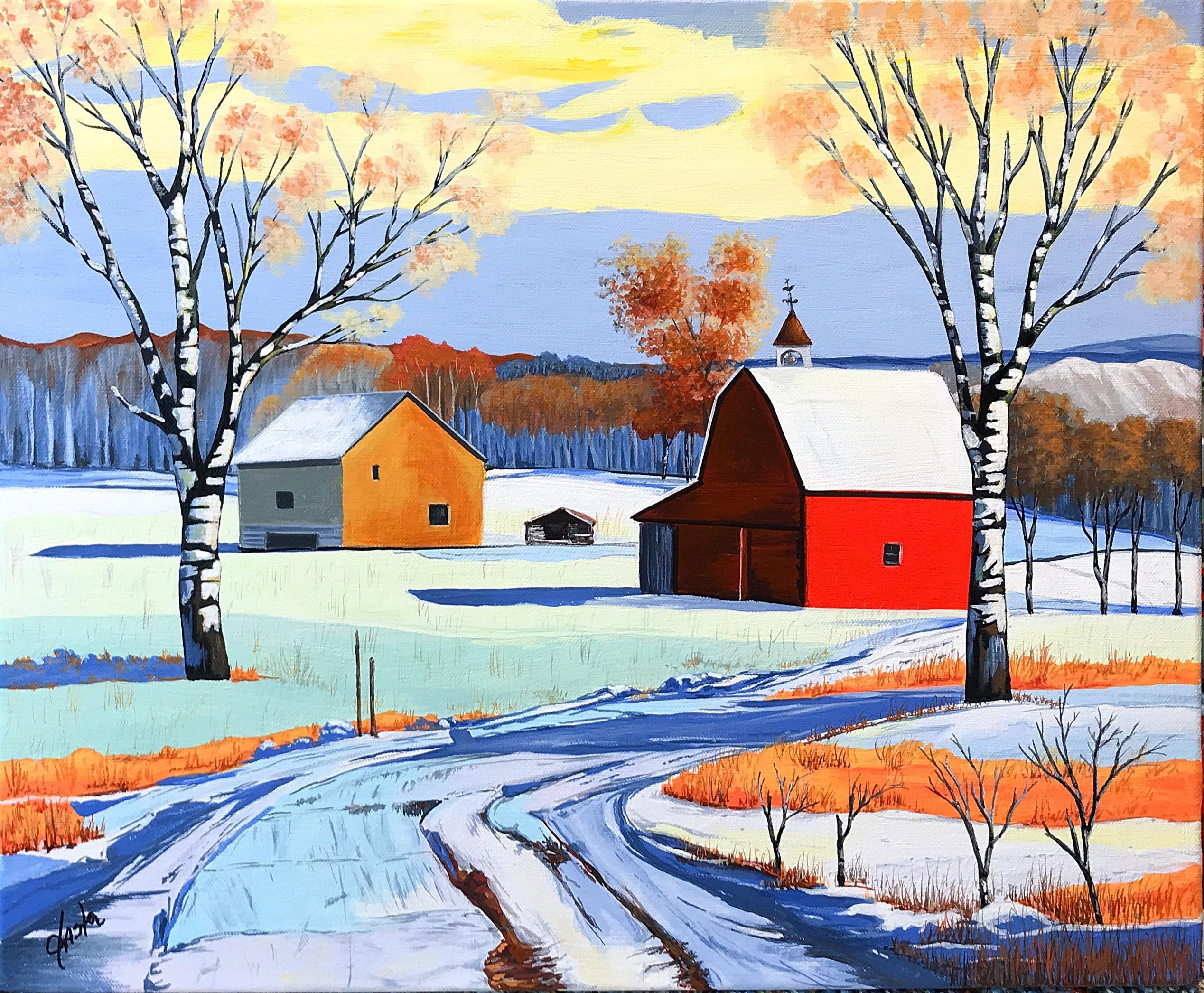 John Jaster Interior Painting - Under a Pale Winter Sun, Original Painting