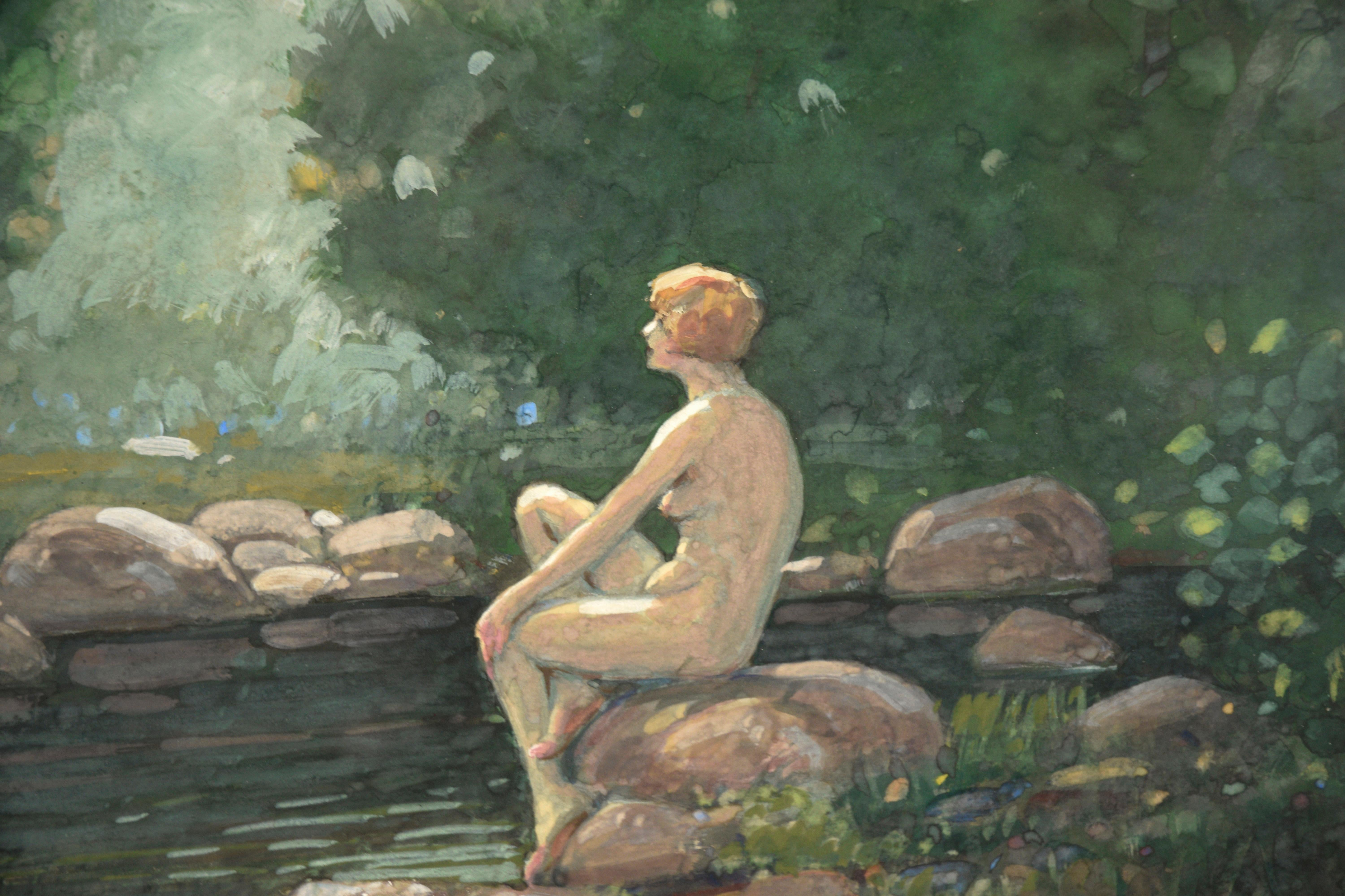 lady in the pond painting