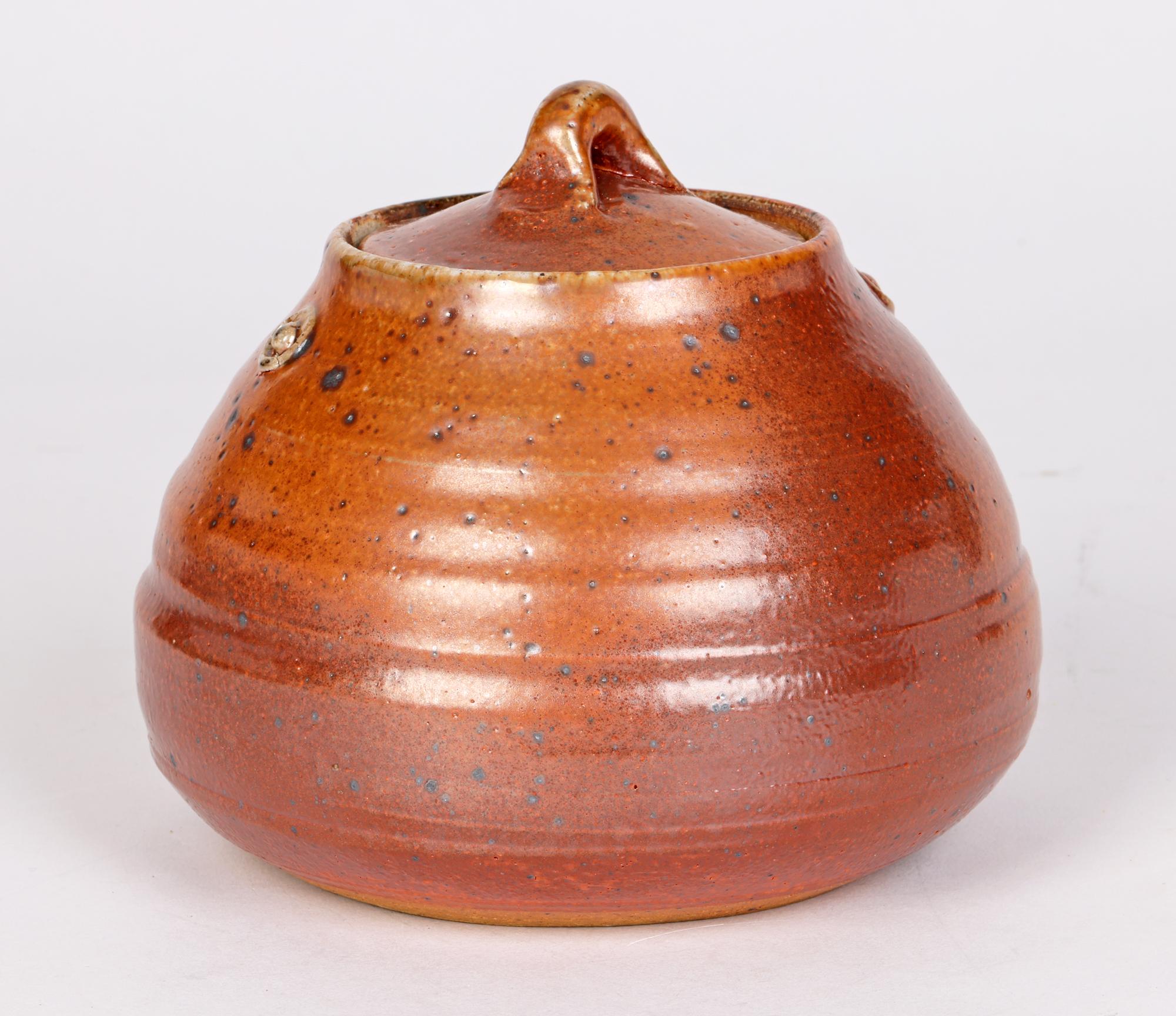 John Jelfs Cotswold Studio Pottery Salt Glazed Lidded Vessel For Sale 1