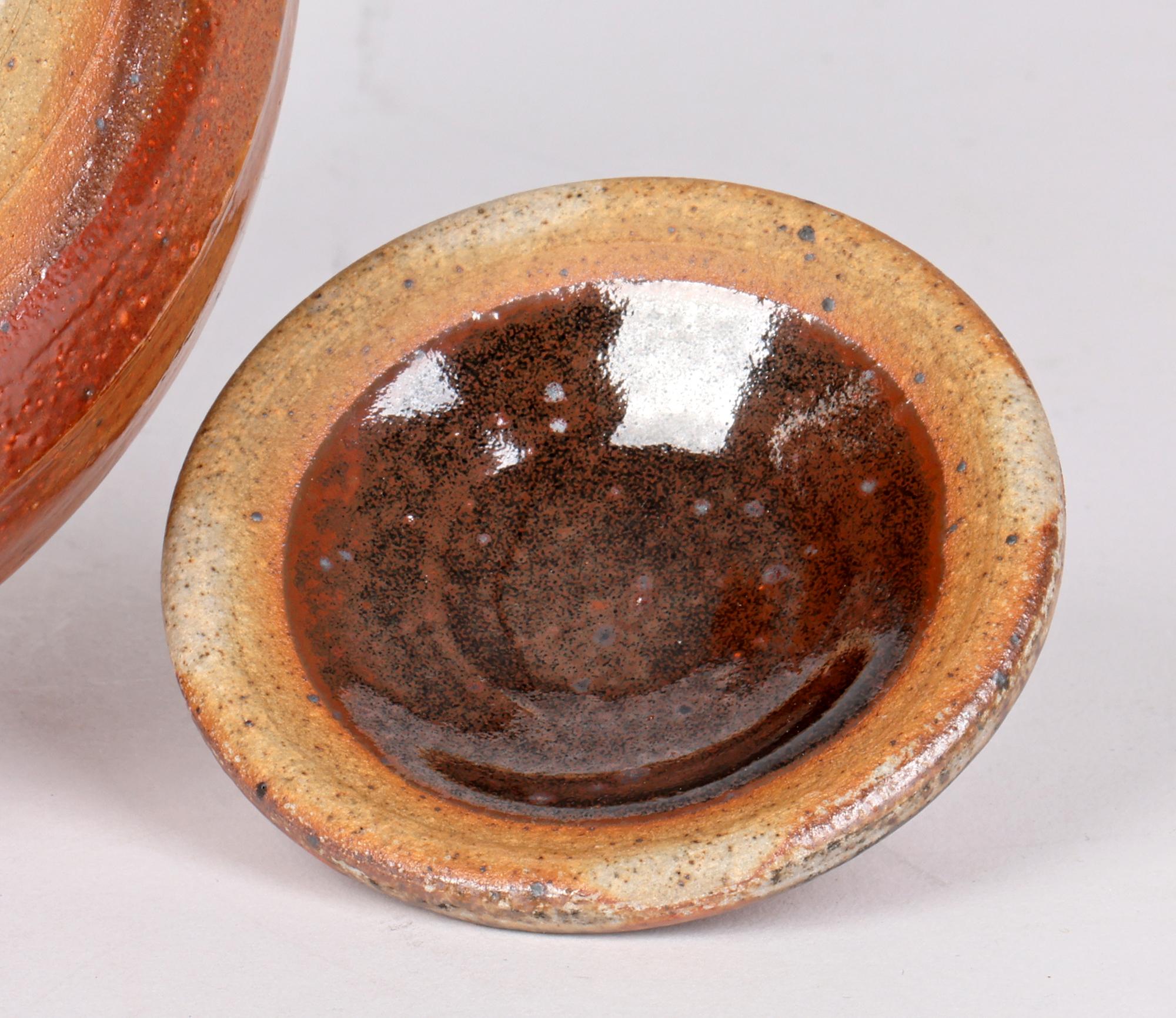 John Jelfs Cotswold Studio Pottery Salt Glazed Lidded Vessel For Sale 3