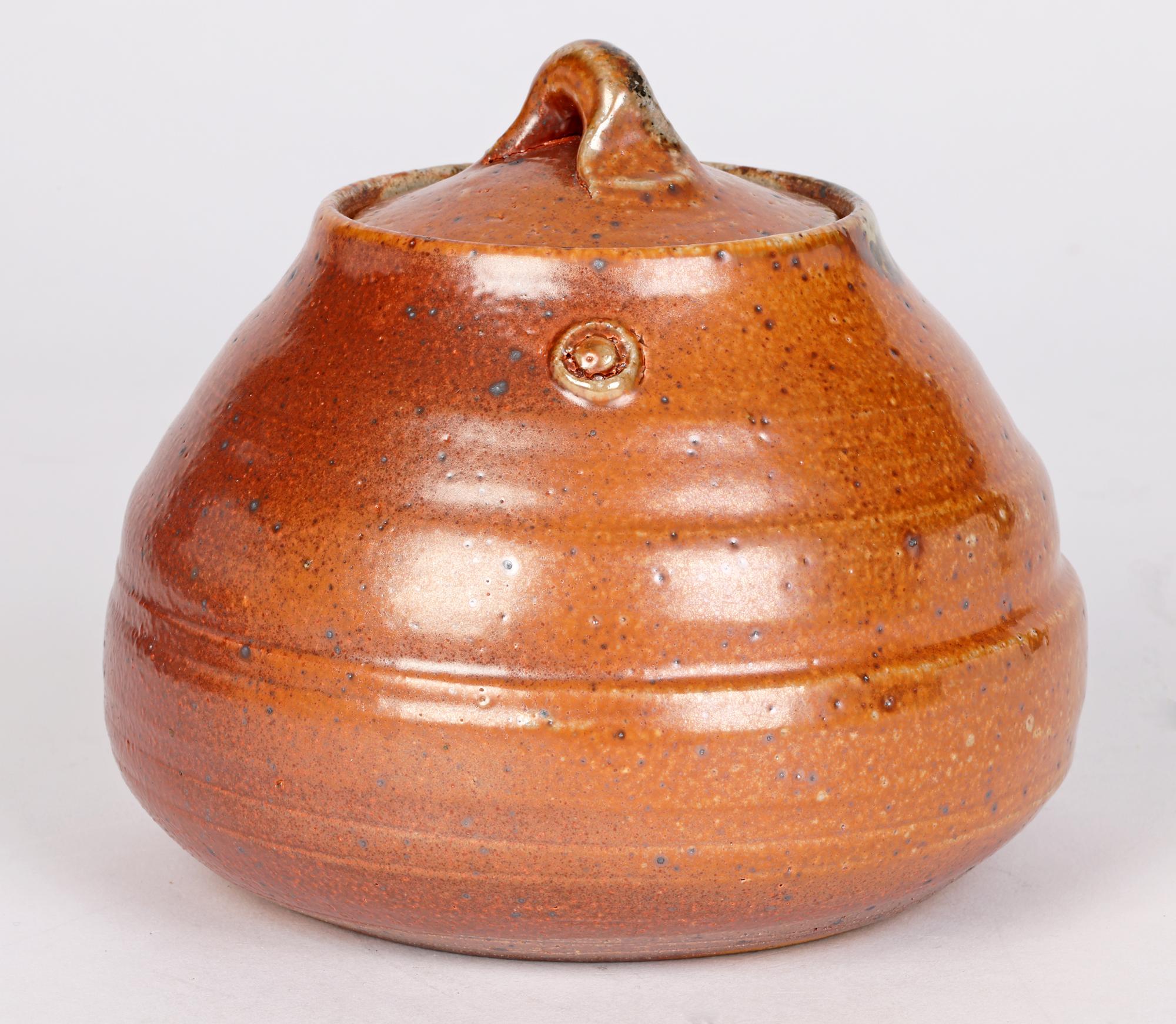 John Jelfs Cotswold Studio Pottery Salt Glazed Lidded Vessel For Sale 4
