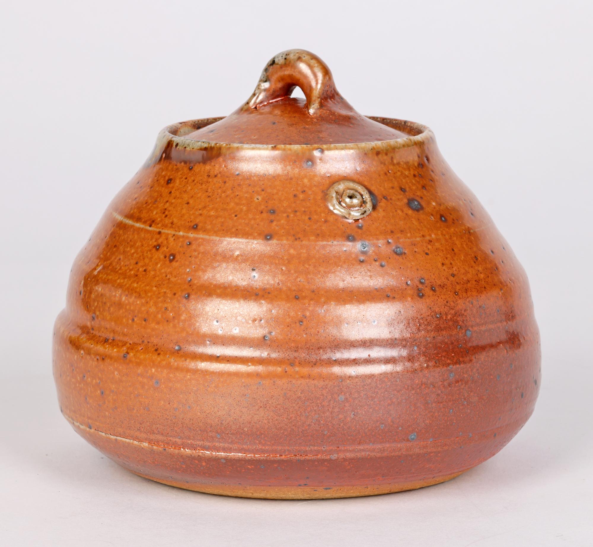 John Jelfs Cotswold Studio Pottery Salt Glazed Lidded Vessel For Sale 6