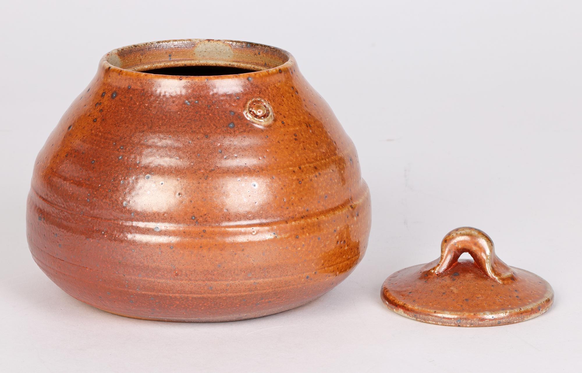 20th Century John Jelfs Cotswold Studio Pottery Salt Glazed Lidded Vessel For Sale