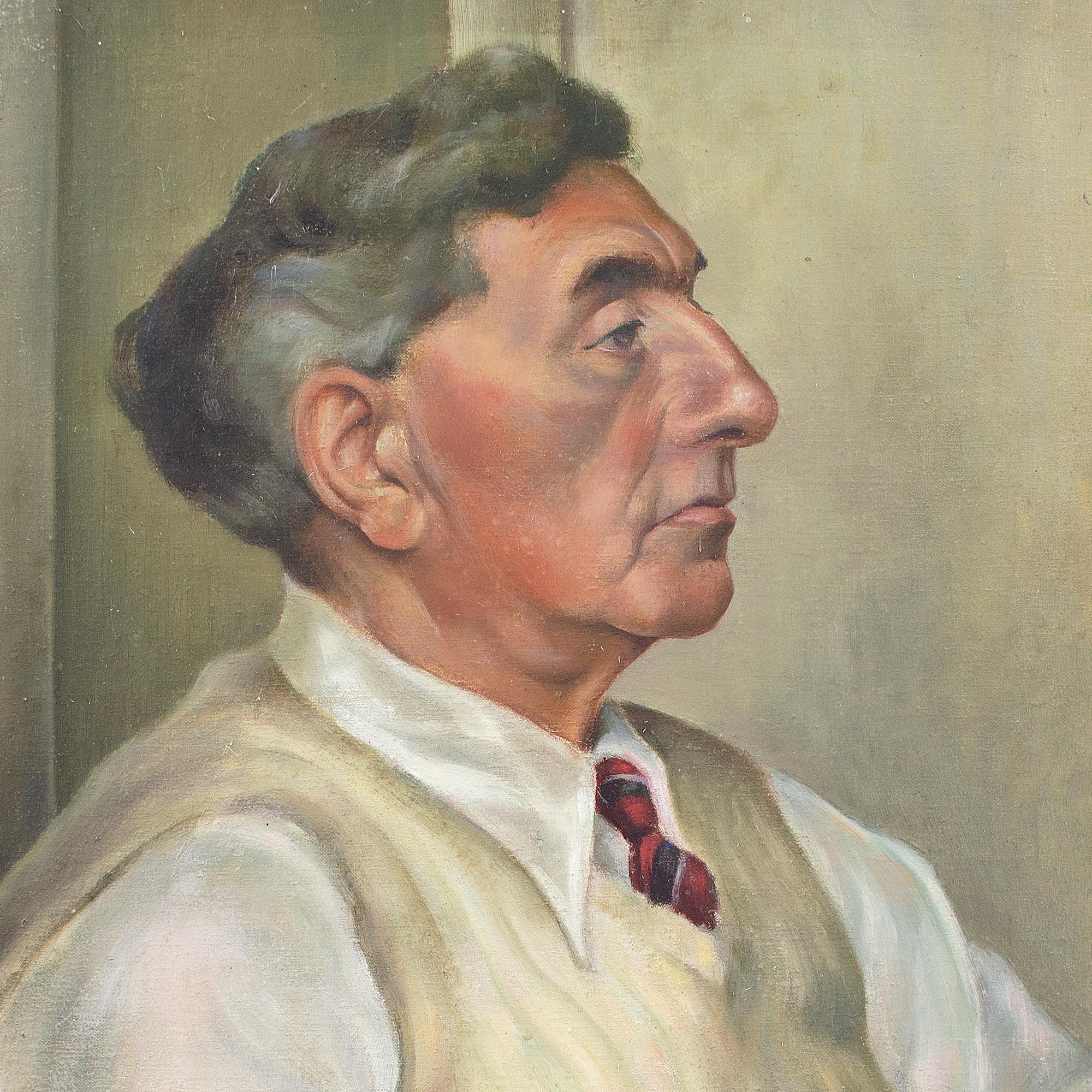 John JG Blundell, Study Of Man In Profile, Oil Painting For Sale 4