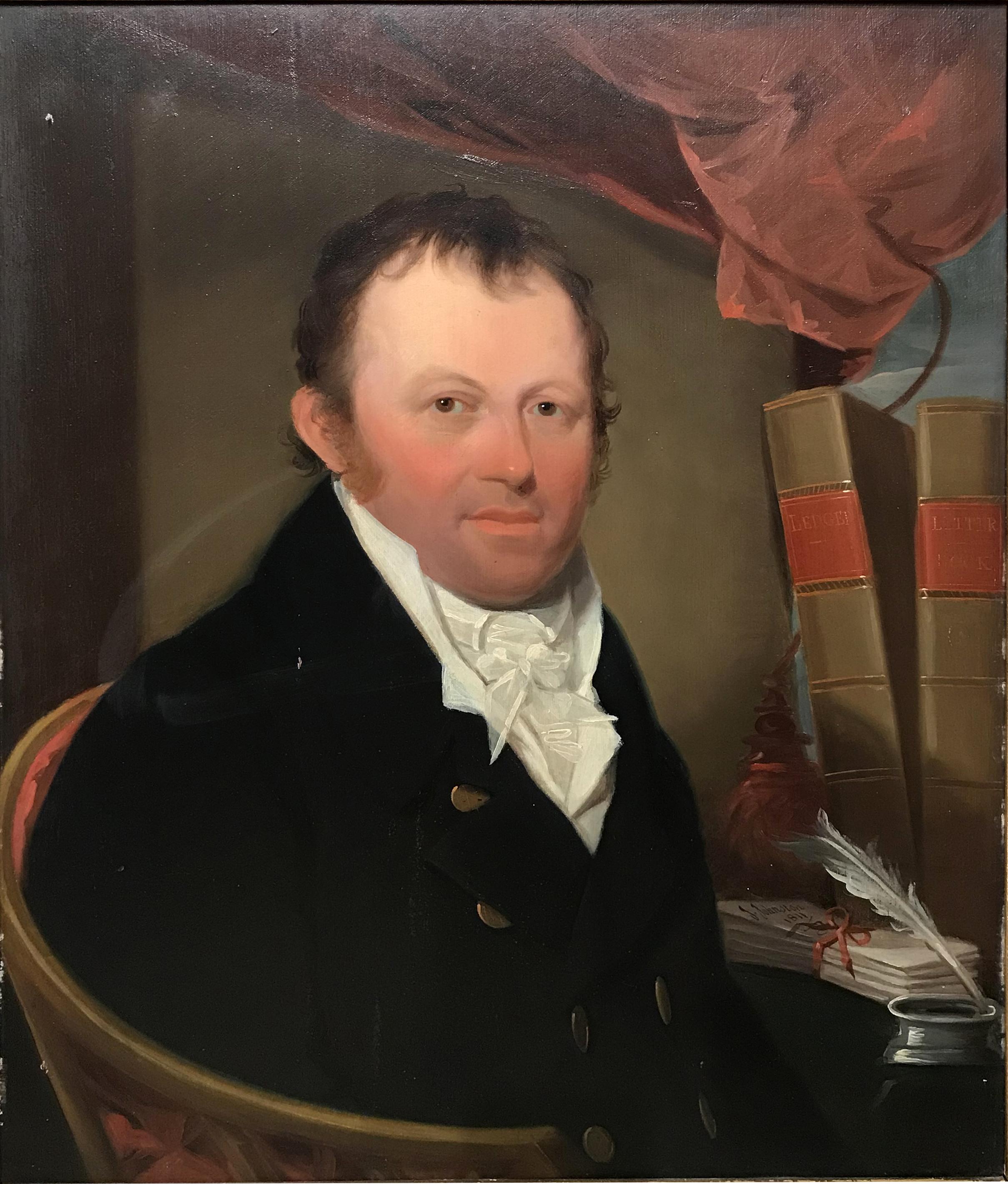 Portraits of John Davis Williams & Hannah Weld Williams of Boston, MA - Painting by John Johnston