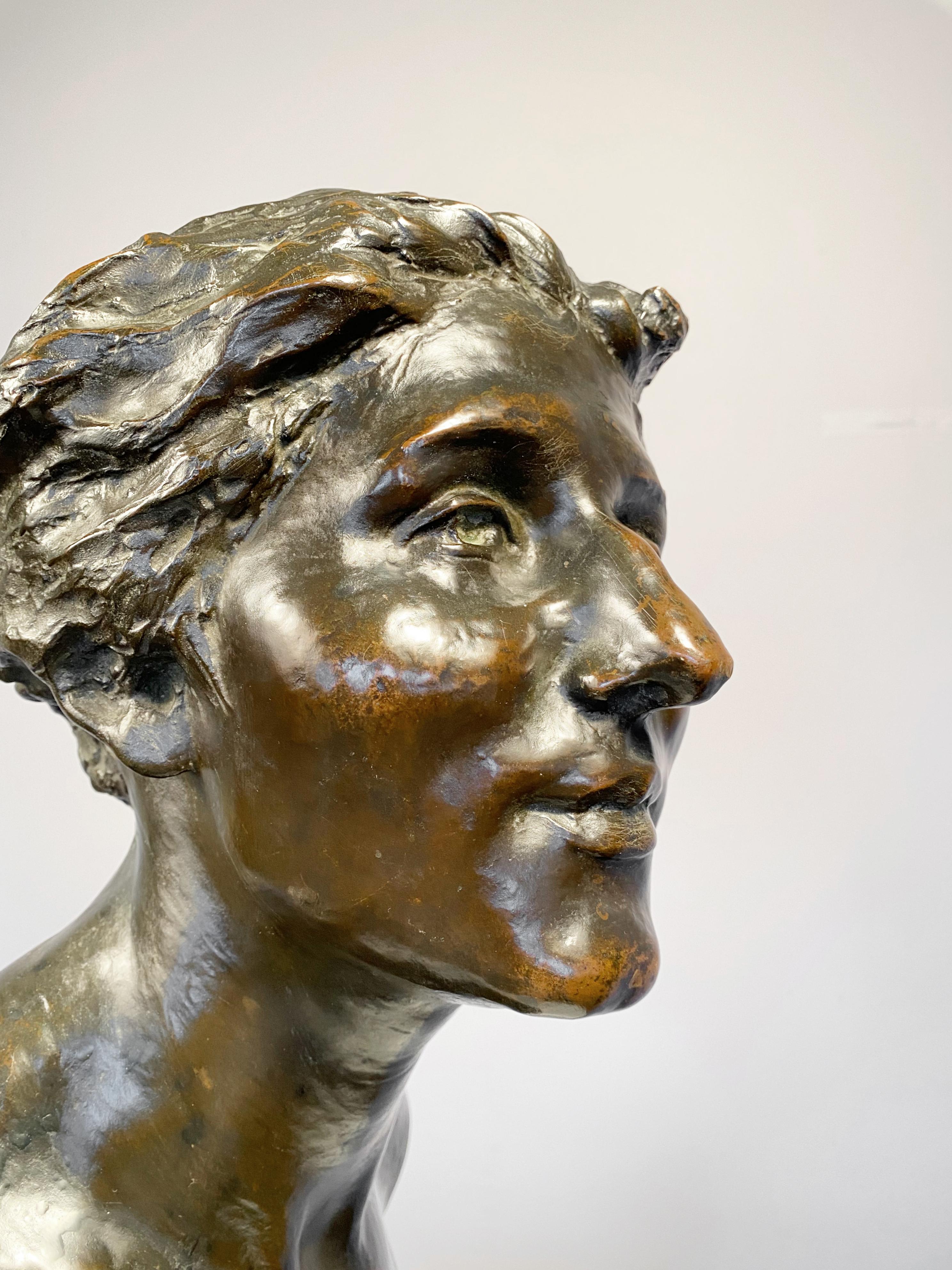 Porträtkopf einer Frau (Akademisch), Sculpture, von John Joseph Boyle