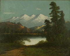 Late 19th Century Original Lake Tahoe Indian Encampment Landscape