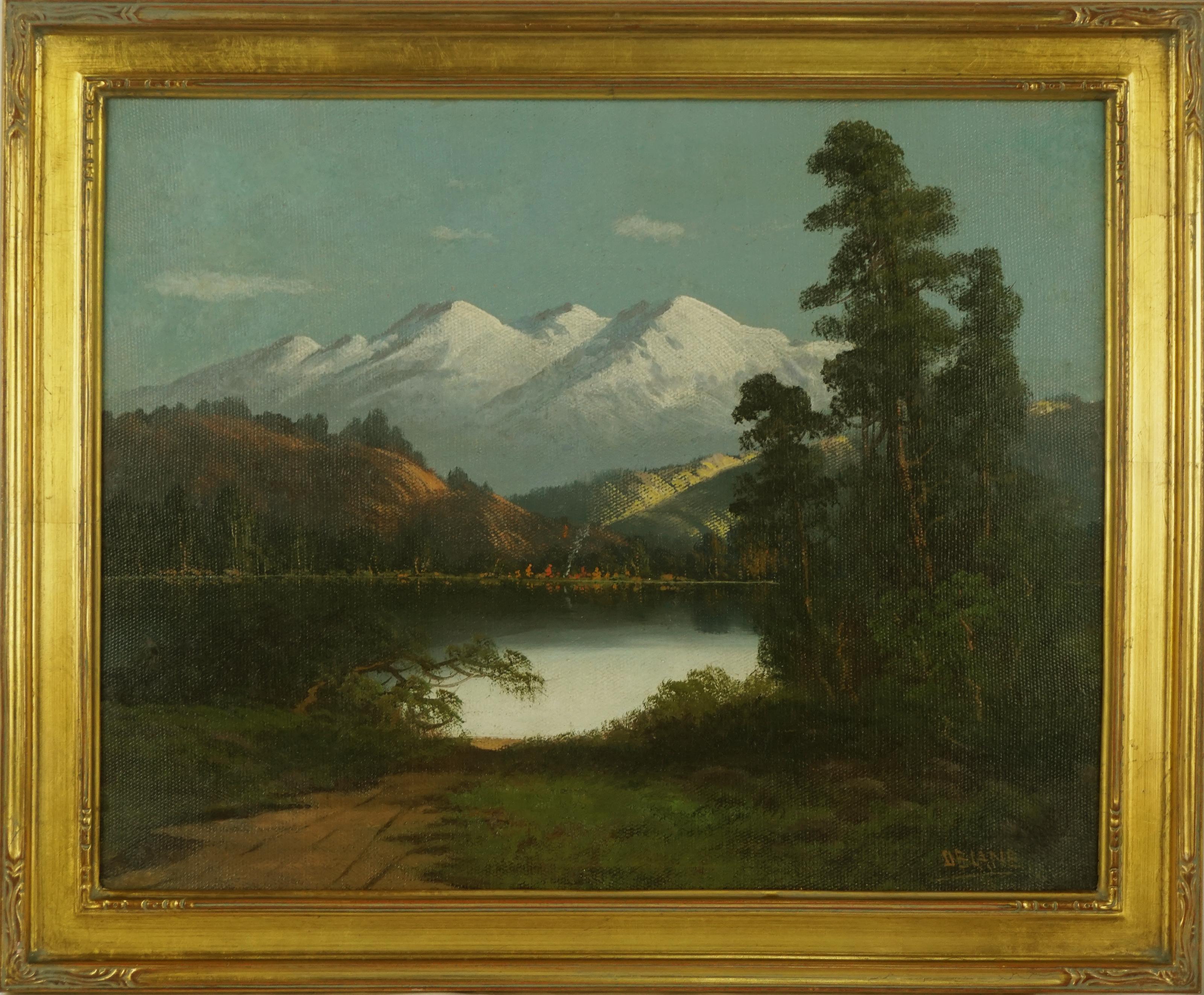 John Joseph Englehart Landscape Painting – Original Lake Tahoe Indian Encampment-Landschaftslandschaft aus dem späten 19. Jahrhundert