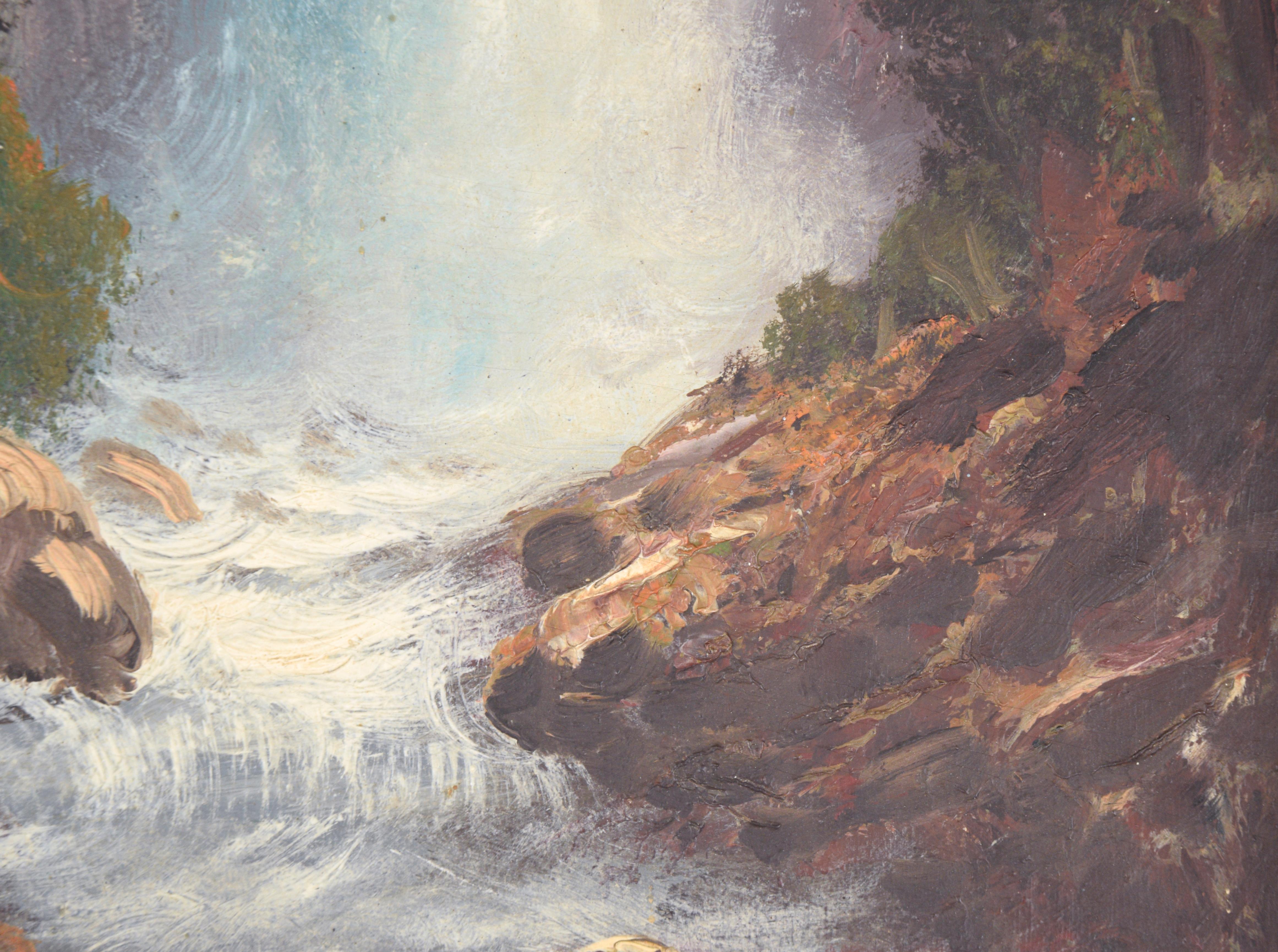 Vernal Falls - Yosemite Waterfall Landscape by John Englehart - American Impressionist Painting by John Joseph Englehart