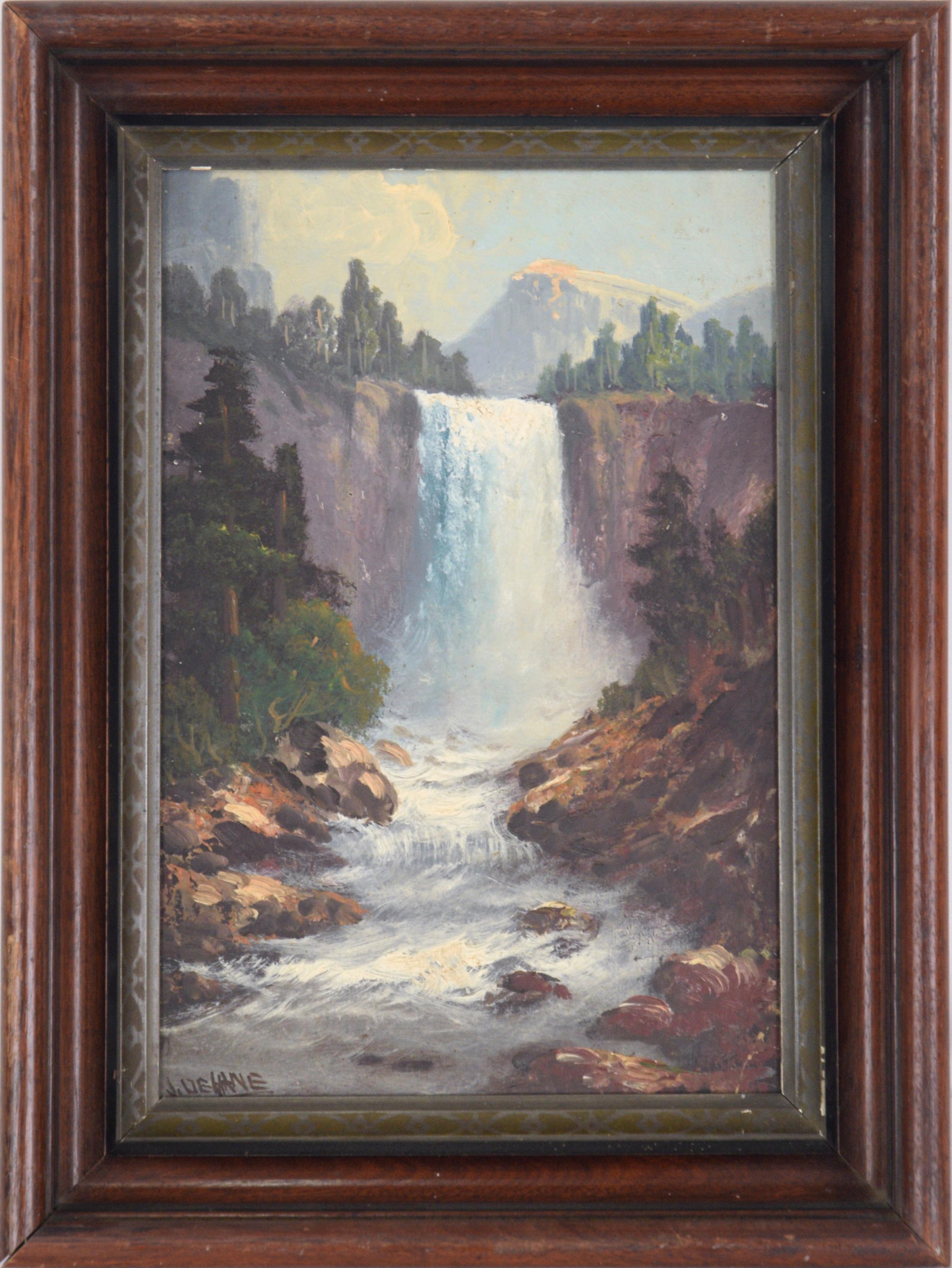 John Joseph Englehart Landscape Painting - Vernal Falls - Yosemite Waterfall Landscape by John Englehart