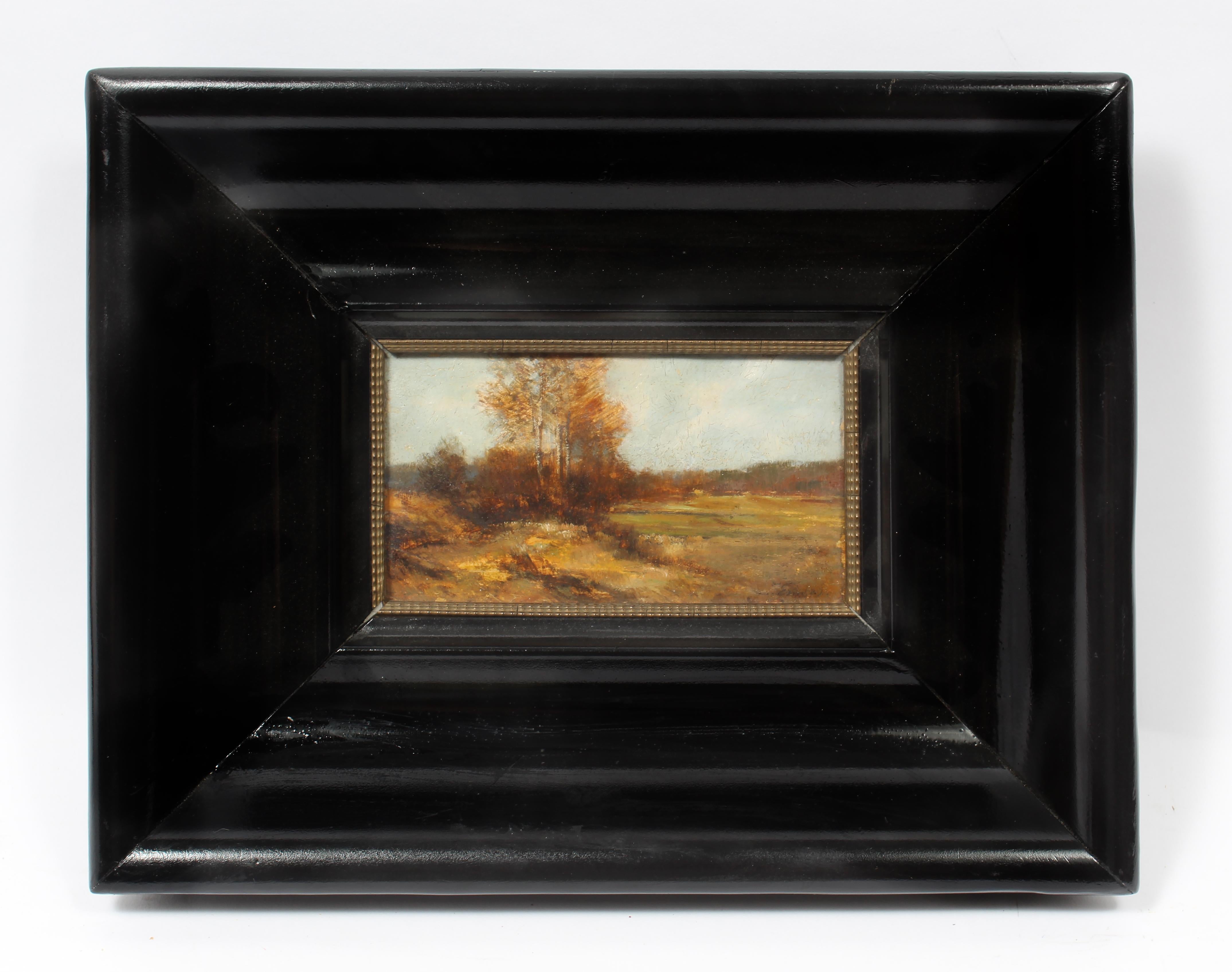 John Joseph Enneking Landscape Painting - Antique American J.J. Enneking Impressionist Landscape Gorgeous Antique Frame