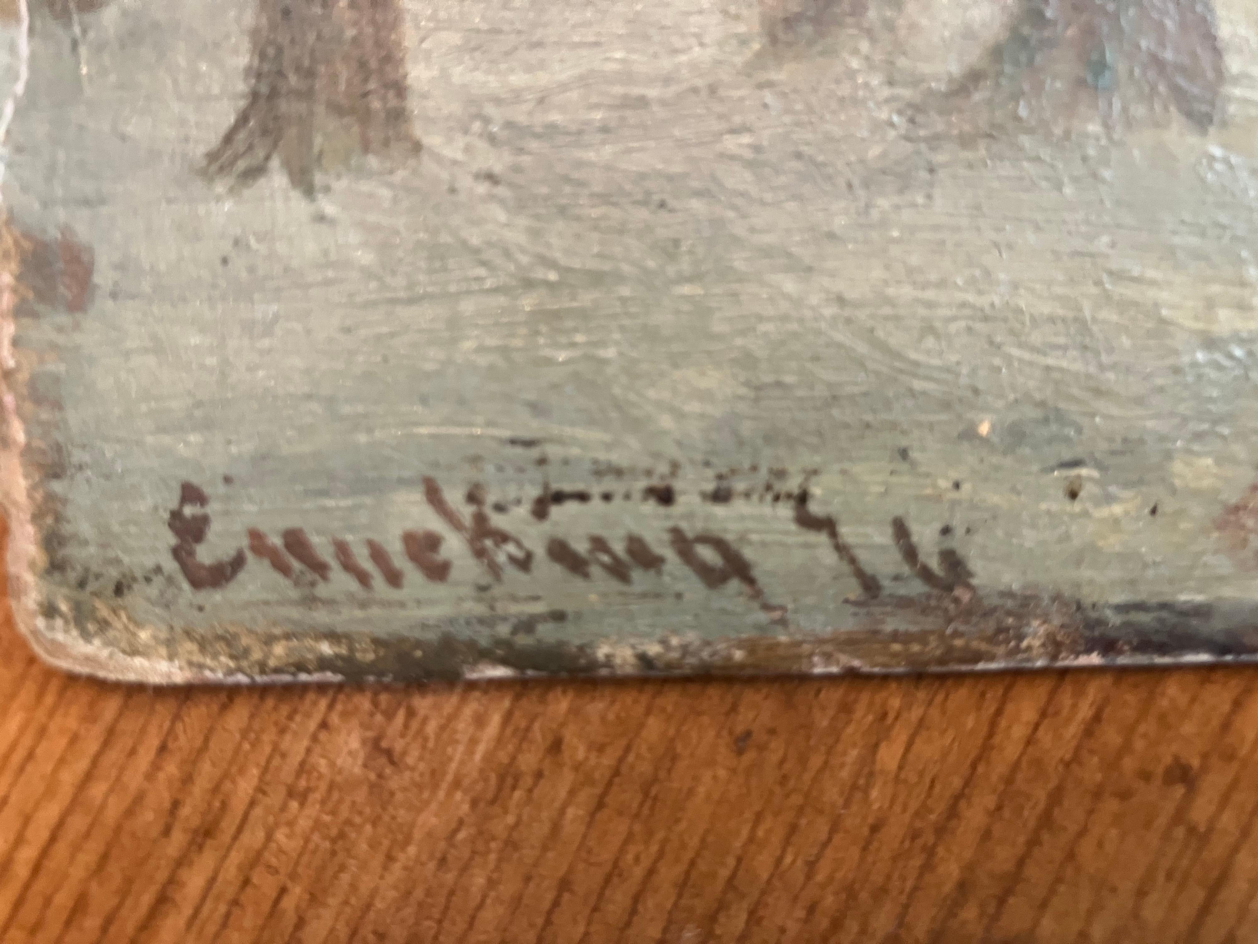 John Enneking “Winter Morning on the Common” - Brown Landscape Painting by John Joseph Enneking