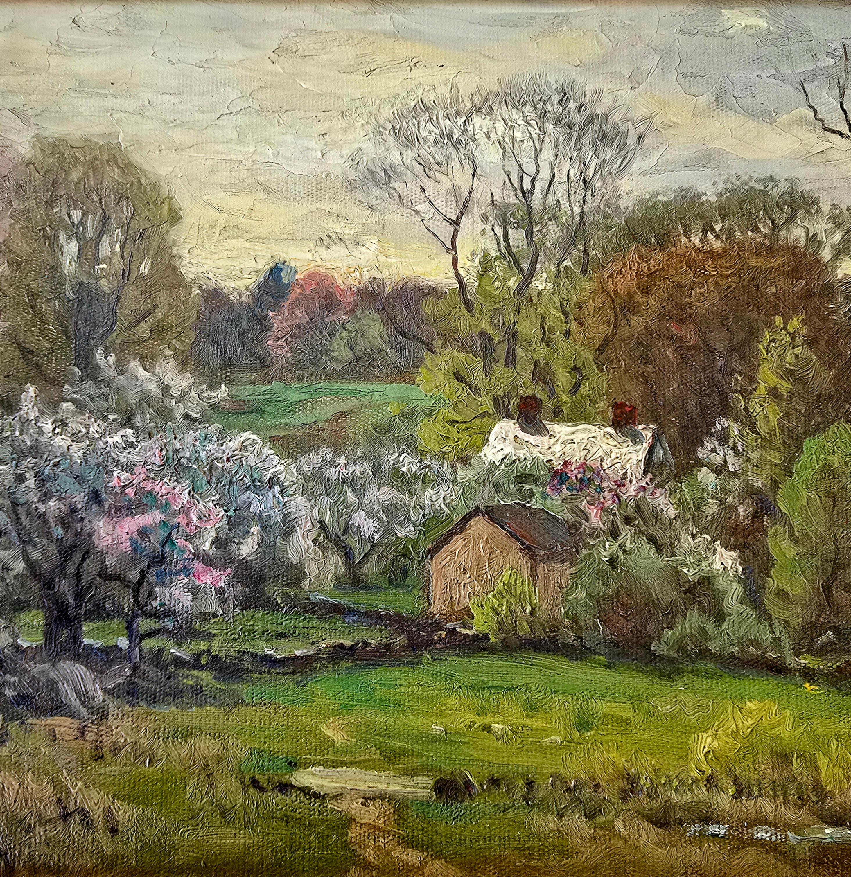 Wonderful John Joseph Enneking painting, iconic view of his The Summer House at Hyde Park. 10