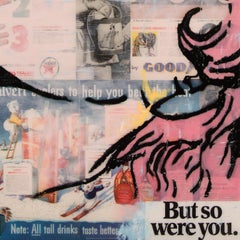 No Question About It, Pop Art Collage & Oil Painting w/ Resin