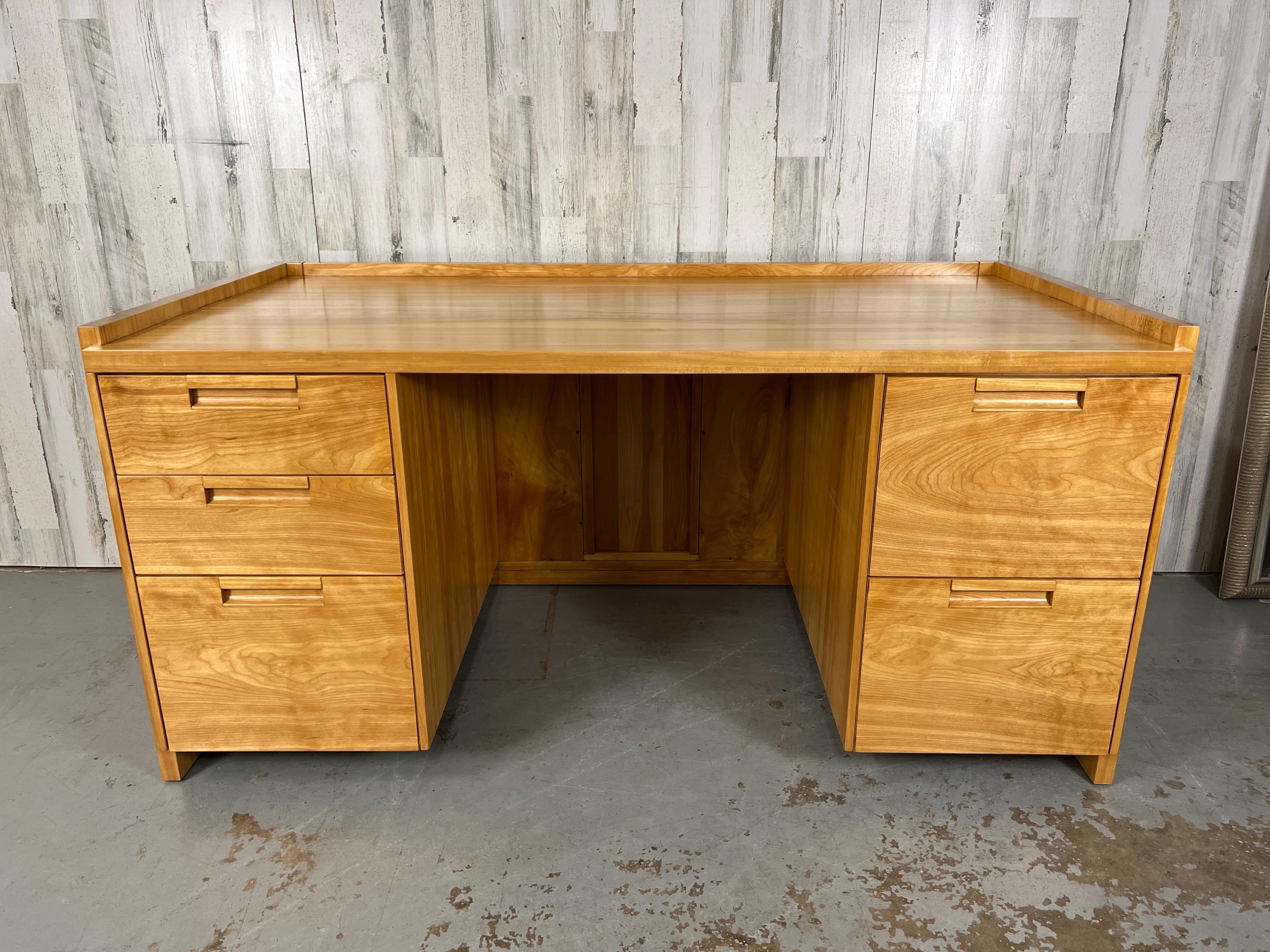 Mid-Century Modern Studio Crafted by John Kapel Cherry Wood Desk  For Sale