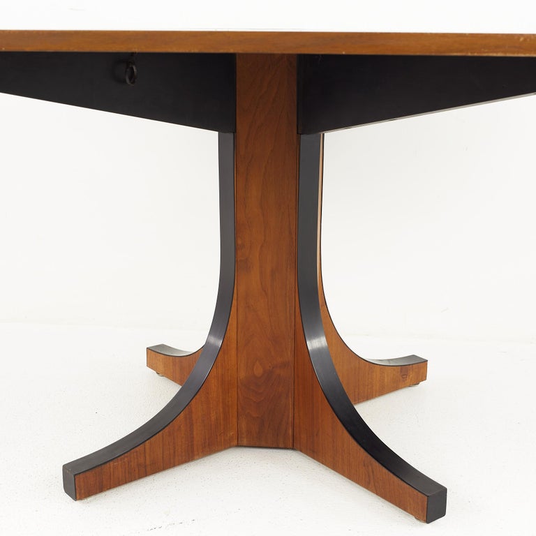 John Kapel for Glenn of California Mid Century Walnut Dining Table For