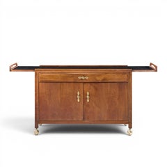 John Kapel pour Glenn of California : chariot de bar extensible à abattants en noyer de Californie